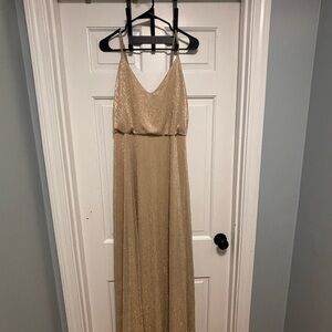 Lulu's Shimmering Gold Maxi Dress